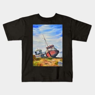 Old boats, Puerto Natales, Chile Kids T-Shirt